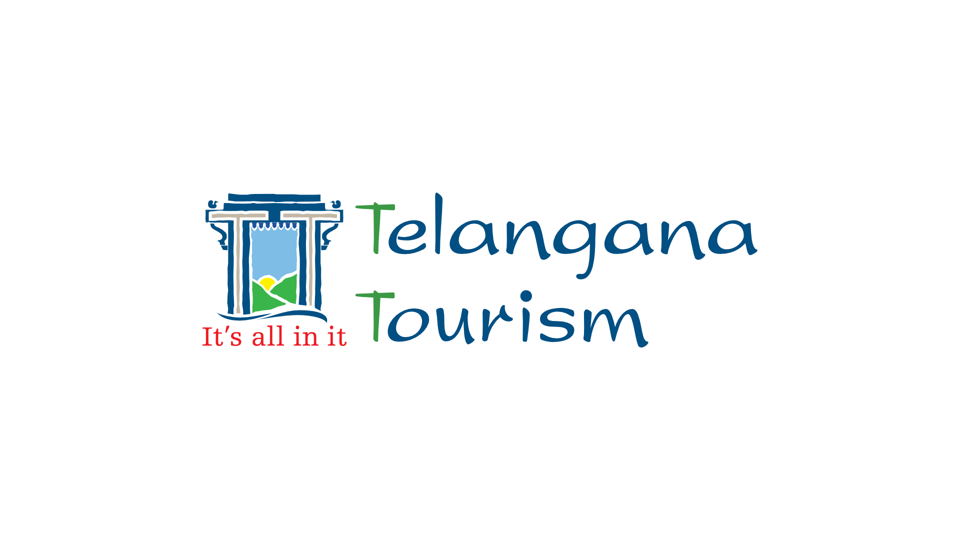 <p>The graphic element is an abstraction of 'Kakatiya Thoranam' depicting two T's; shortened form of Telangana Tourism, represents Heritage and indicates a welcoming gesture. The 'rising sun, mountains and the water' symbolizes (eco-tourism) prosperity, fertility and the passageway (to get back) to nature.</p>
